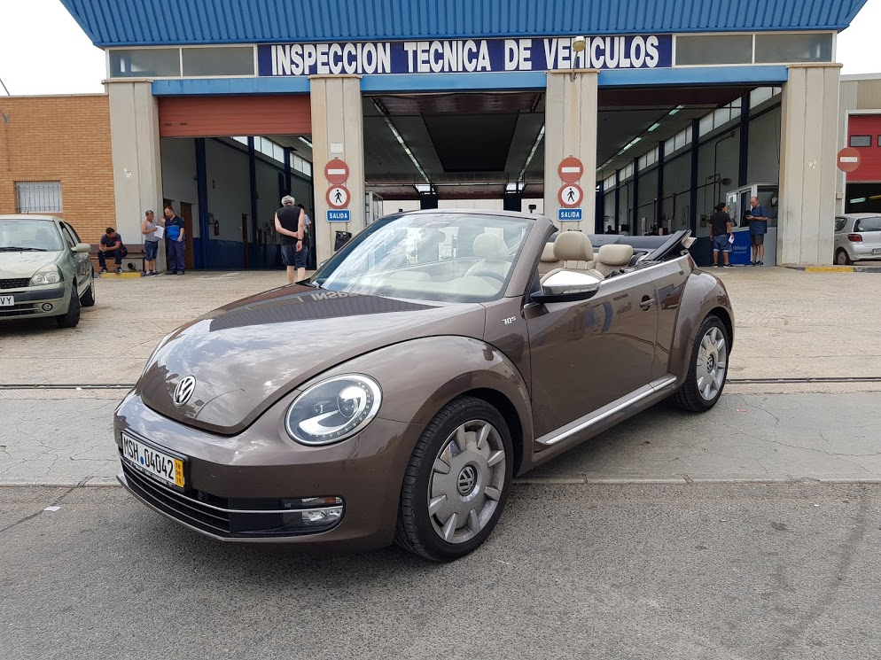 VW Beetle on German export plates passes ITV import test in Spain VW Beetle Cabrio at ITV